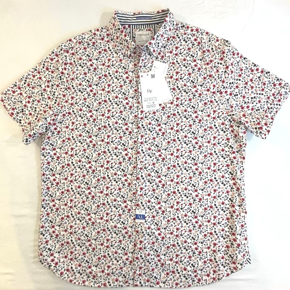 DENIM & FLOWER Men’s RICKY SINGH Sz XL Casual Ditsy Floral Colorful Button Down